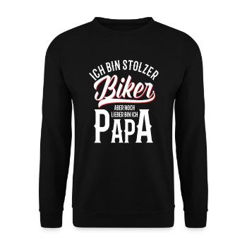 Biker Dad Motorcycle Dad Father's Day Proud Dad - Unisex Sweatshirt - black - Front - Alina (178cm) & Michal (187cm)
