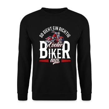 Dicton de motard : c’est à ça qu’ressemble un motard vraiment cool - Sweat-shirt Unisexe - noir - Devant - Alina (178cm) & Michal (187cm)