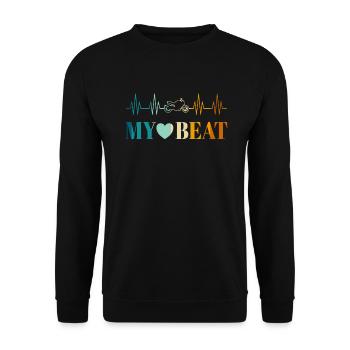 Motard Motard Heartbeat ECG Moto - Sweat-shirt Unisexe - noir - Devant - Alina (178cm) & Michal (187cm)