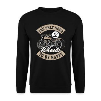 Moto Vous n’avez besoin que de deux roues - Sweat-shirt Unisexe - noir - Devant - Alina (178cm) & Michal (187cm)