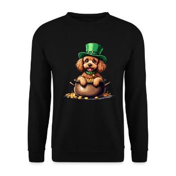 Poodle St. Patrick's Day Outfit Dogs - Unisex Sweatshirt - black - Front - Alina (178cm) & Michal (187cm)