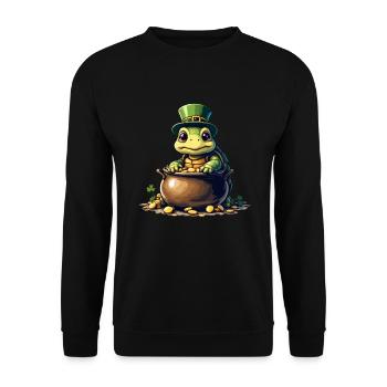 Schildkröte St. Patricks Day Outfit Schildkröten - Unisex Pullover - Schwarz - Vorne - Alina (178cm) & Michal (187cm)