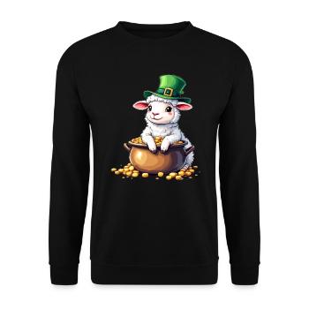 Mouton Tenue de la Saint-Patrick Berger Mouton - Sweat-shirt Unisexe - noir - Devant - Alina (178cm) & Michal (187cm)