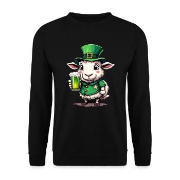 Mouton Saint-Patrick Bière Berger Tenue Mouton - Sweat-shirt Unisexe - noir - Devant - Alina (178cm) & Michal (187cm)