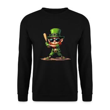 Baseball Leprechaun Sports Saint-Patrick - Sweat-shirt Unisexe - noir - Devant - Alina (178cm) & Michal (187cm)