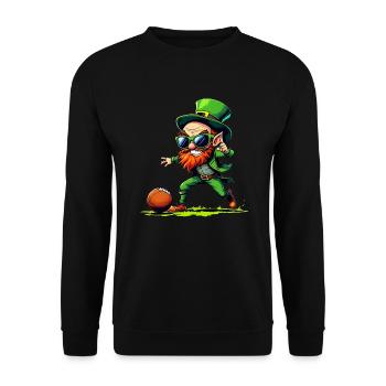 Football Leprechaun Sport Saint-Patrick - Sweat-shirt Unisexe - noir - Devant - Alina (178cm) & Michal (187cm)