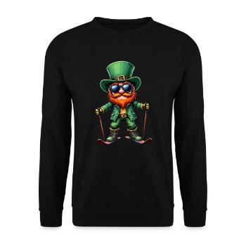 Ski Leprechaun Sport Saint-Patrick - Sweat-shirt Unisexe - noir - Devant - Alina (178cm) & Michal (187cm)