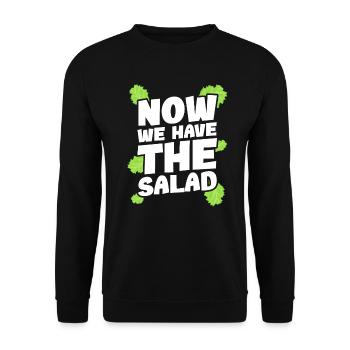 Denglisch Now we have the salad - Unisex Pullover - Schwarz - Vorne - Alina (178cm) & Michal (187cm)