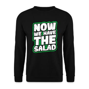 Maintenant, nous avons la salade Funny Denglish - Sweat-shirt Unisexe - noir - Devant - Alina (178cm) & Michal (187cm)