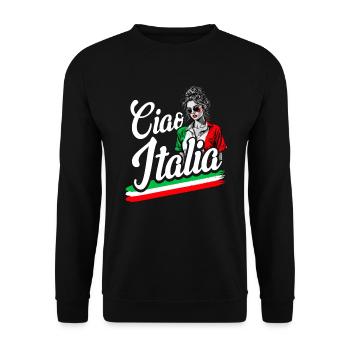 Italy Girls' Leotard Funny Italy Ciao - Unisex Sweatshirt - black - Front - Alina (178cm) & Michal (187cm)
