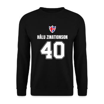 Alkohol Party Sprüche Isländische Lustige Name - Unisex Pullover - Schwarz - Vorne - Alina (178cm) & Michal (187cm)