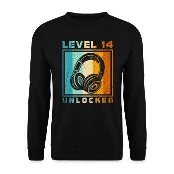 14th Birthday Boy - Unisex Sweatshirt - black - Front - Alina (178cm) & Michal (187cm)