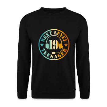 19th Birthday Boy - Unisex Sweatshirt - black - Front - Alina (178cm) & Michal (187cm)