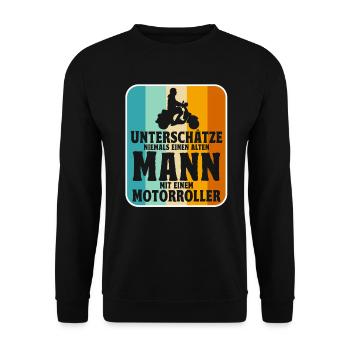 Rollerfahrer Geschenke Motorroller Scooter - Unisex Pullover - Schwarz - Vorne - Alina (178cm) & Michal (187cm)