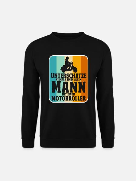 Rollerfahrer Geschenke Motorroller Scooter - Unisex Pullover - Schwarz