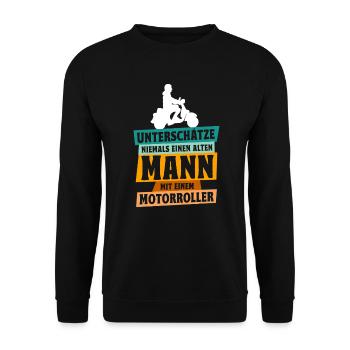 Motorcyclist Saying Design - Unisex Sweatshirt - black - Front - Alina (178cm) & Michal (187cm)