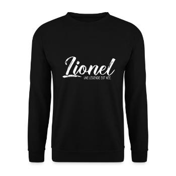 Lionel une légende Cadeau T shirt lionel - Sweat-shirt Unisexe - noir - Devant - Alina (178cm) & Michal (187cm)