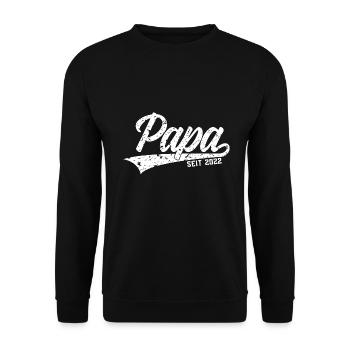 PAPA SEIT 2022 VATERTAG - Unisex Pullover - Schwarz - Vorne - Alina (178cm) & Michal (187cm)