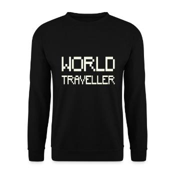 World Traveller - Unisex Sweatshirt - black - Front - Alina (178cm) & Michal (187cm)