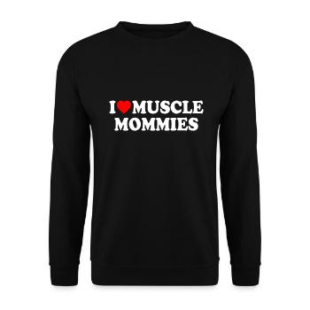 I love muscle mommies - Unisex Pullover - Schwarz - Vorne - Alina (178cm) & Michal (187cm)