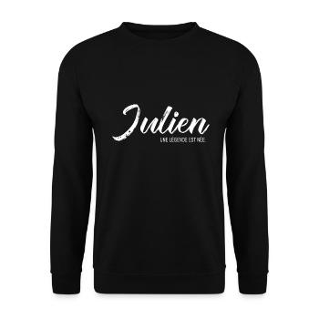 Julien une légende Cadeau T shirt julien - Sweat-shirt Unisexe - noir - Devant - Alina (178cm) & Michal (187cm)