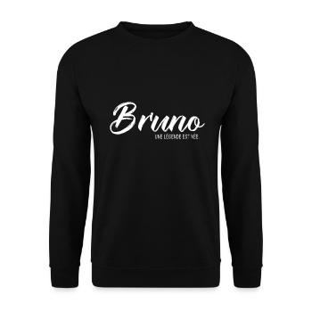 Bruno une légende Cadeau T shirt bruno - Sweat-shirt Unisexe - noir - Devant - Alina (178cm) & Michal (187cm)