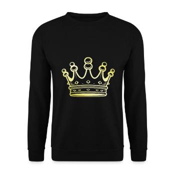 Crown Symbol Gold - Unisex Sweatshirt - black - Front - Alina (178cm) & Michal (187cm)