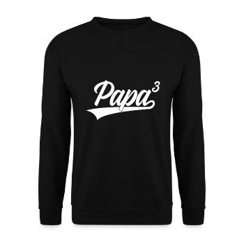 PAPA HOCH 3 DREIFACH VATER - Unisex Pullover - Schwarz - Vorne - Alina (178cm) & Michal (187cm)