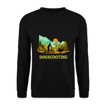 Dogscooting Bikejöring Zughundesport Design - Unisex Pullover - Schwarz - Vorne - Alina (178cm) & Michal (187cm)