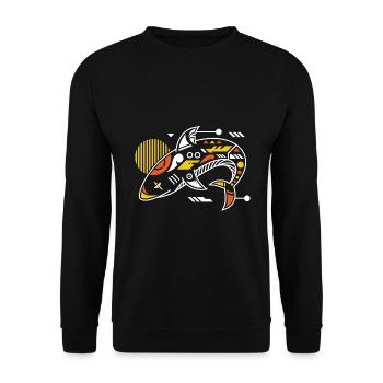 Requin Graphique - Sweat-shirt Unisexe - noir - Devant - Alina (178cm) & Michal (187cm)