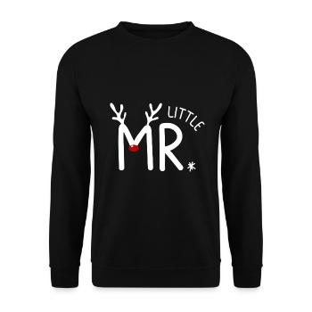 Rentier Familie Familienoutfit Weihnachten - Unisex Pullover - Schwarz - Vorne - Alina (178cm) & Michal (187cm)