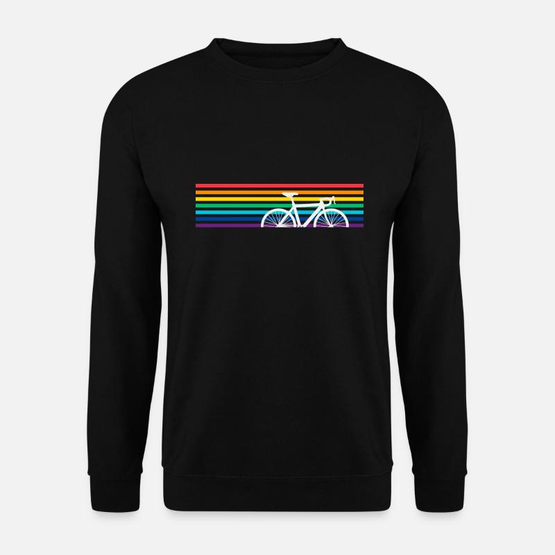 Fahrrad Regenbogen Bunt Fahrradfahrer - Unisex Pullover - Schwarz