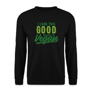 VEGAN - Sweat-shirt Unisexe - noir - Devant - Alina (178cm) & Michal (187cm)