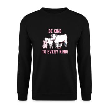 Be nice to animals - Unisex Sweatshirt - black - Front - Alina (178cm) & Michal (187cm)