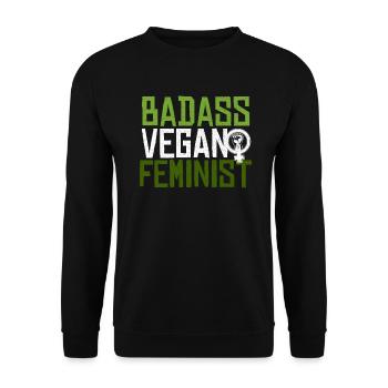 Feministin - Unisex Pullover - Schwarz - Vorne - Alina (178cm) & Michal (187cm)