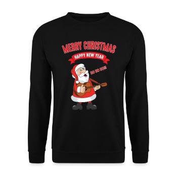 Noël Motif de Noël Père Noël - Sweat-shirt Unisexe - noir - Devant - Alina (178cm) & Michal (187cm)