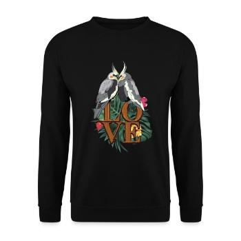 Perruche calopsitte - Sweat-shirt Unisexe - noir - Devant - Alina (178cm) & Michal (187cm)