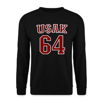 Usak 64 - Unisex Pullover - Schwarz - Vorne - Alina (178cm) & Michal (187cm)