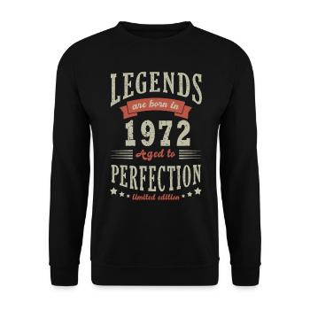 legend born in 1972 Birthday gift 51 years - Unisex Sweatshirt - black - Front - Alina (178cm) & Michal (187cm)
