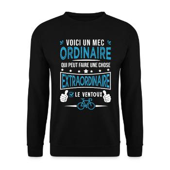 mec ordinaire le ventoux à vélo velo cycliste - Sweat-shirt Unisexe - noir - Devant - Alina (178cm) & Michal (187cm)