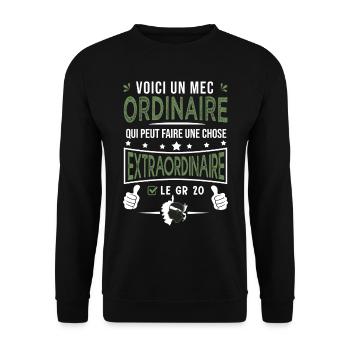 mec ordinaire le GR20 randonnée corse - Sweat-shirt Unisexe - noir - Devant - Alina (178cm) & Michal (187cm)