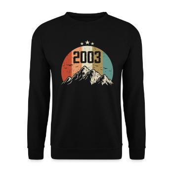 Vintage Retro Geburtstagsgeschenk für Geboren im Jahr 2003 - Unisex Pullover - Schwarz - Vorne - Alina (178cm) & Michal (187cm)