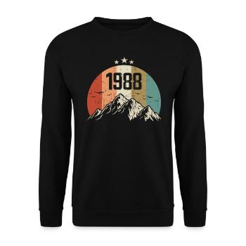 Vintage-Retro-Geburtstagsgeschenk für 1988 geboren - Unisex Pullover - Schwarz - Vorne - Alina (178cm) & Michal (187cm)
