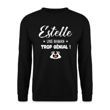 Estelle Cadeau pour une maman génial - Sweat-shirt Unisexe - noir - Devant - Alina (178cm) & Michal (187cm)
