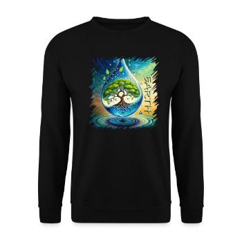 Baum des Lebens Erde Frieden Lebensbaum - Unisex Pullover - Schwarz - Vorne - Alina (178cm) & Michal (187cm)