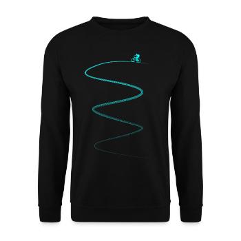 Mountainbiker Biker Fahrrad Mountainbike Radfahren - Unisex Pullover - Schwarz - Vorne - Alina (178cm) & Michal (187cm)