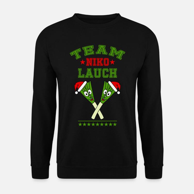Team Nikolauch Lauch Nikolaus Weihnachten Logo grü - Unisex Pullover - Schwarz