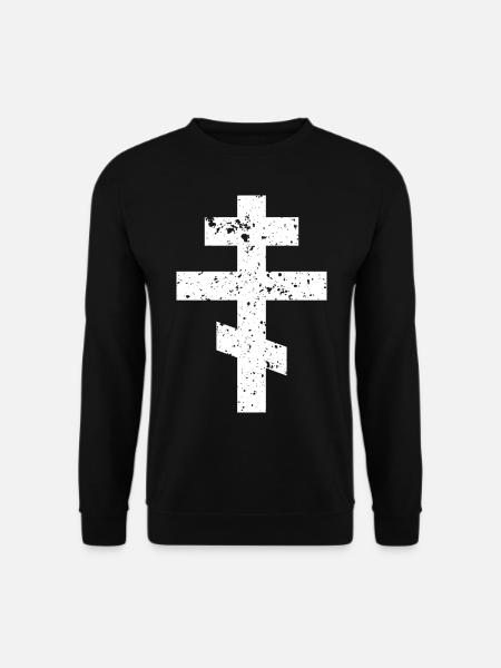 Russisch-Orthodoxes Kreuz Geschenk Gläubig Christ - Unisex Pullover - Schwarz