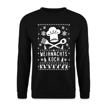 51 Cuisinier de Noël bonnet de cuisine - Sweat-shirt Unisexe - noir - Devant - Alina (178cm) & Michal (187cm)