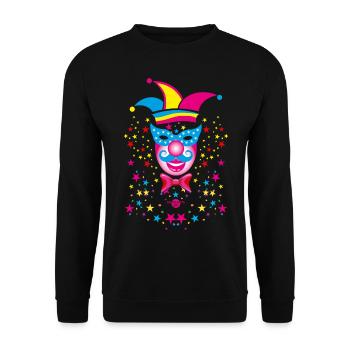 44 Clown Carnival Hat Carnival Carnival Costume - Unisex Sweatshirt - black - Front - Alina (178cm) & Michal (187cm)